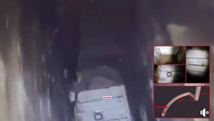 Tunelul descoperit de IDF sub spital. FOTO captură video Facebook IDF
