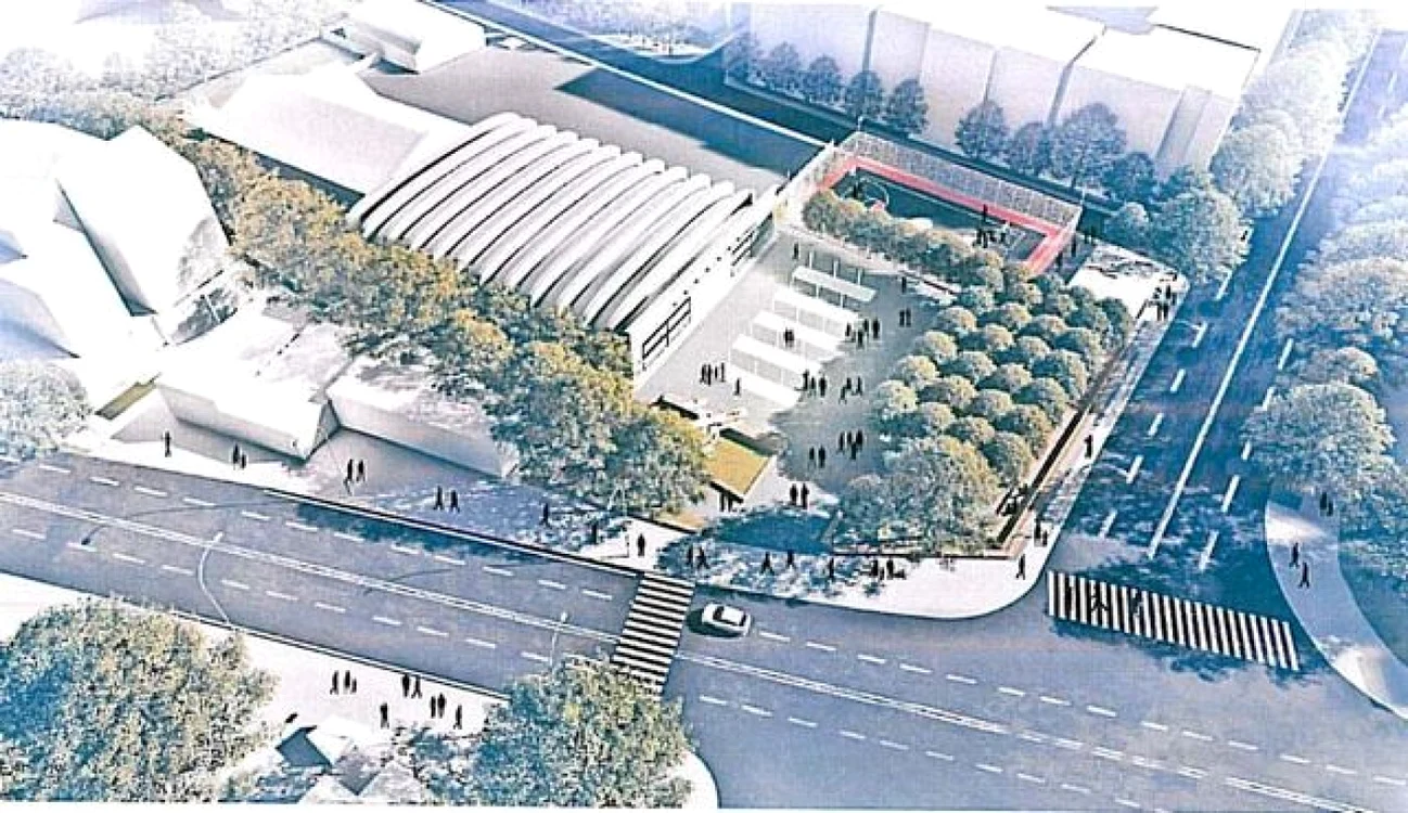 Schiţă cu parcul cu hangar aviatic din Galaţi FOTO Proiect SA