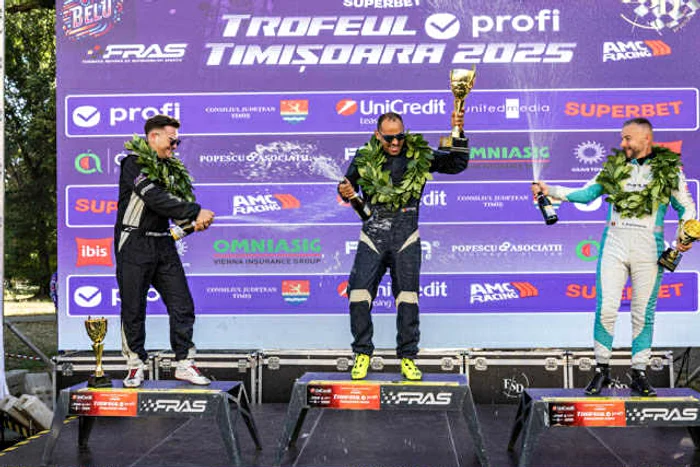 Podiumul după cursa de la Timșoara