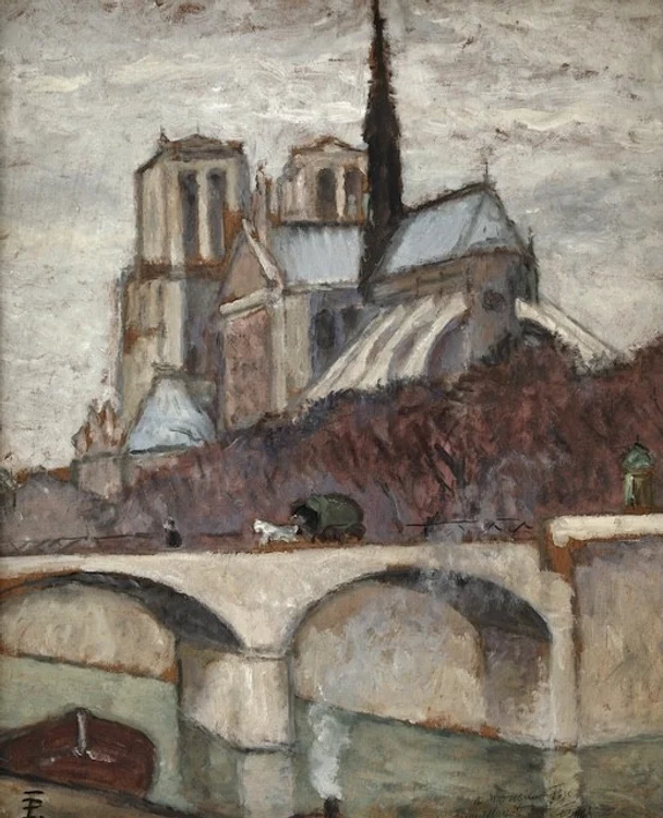 thumbnail Theodor Pallady Sena către Notre Dame, ulei pe carton, colecție privată Paris Pallady jpg