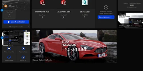 Interfata grafica AMD Radeon PRO Enterprise 21.Q3