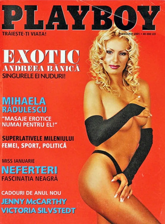 Numărul din Playboy cu Andreea Bănică pe copertă a apărut pe piață în ianuarie 2001