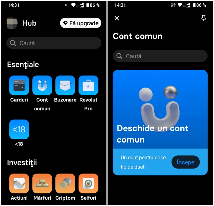 Cont comun în aplicația Revolut.