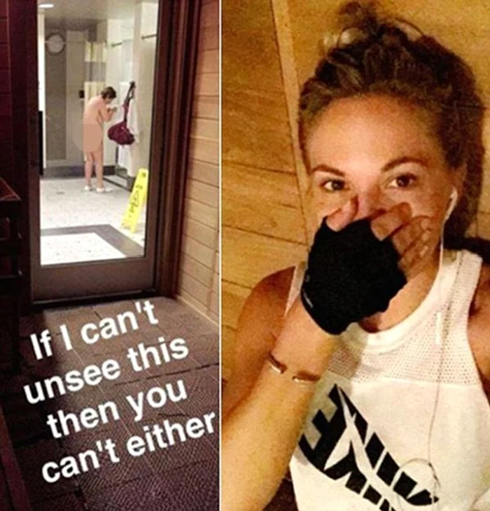 Aceasta este imaginea pe care Dani Mathers a făcut-o publică pe Snapchat
