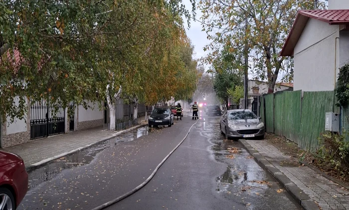 O șoferiță a rupt o conductă de gaz în Năvodari FOTO: Facebook /Primăria Năvodari