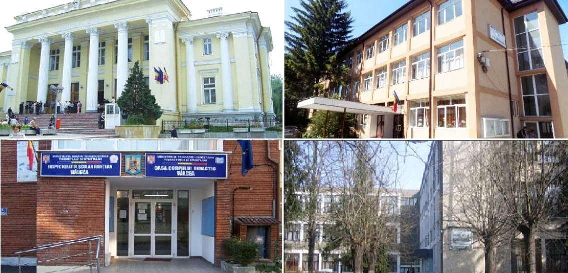 Sentinţă judecătorească privind hotărârea ISJ Vâlcea privind desfiinţarea unor licee Foto colaj cu instituţiile implicate