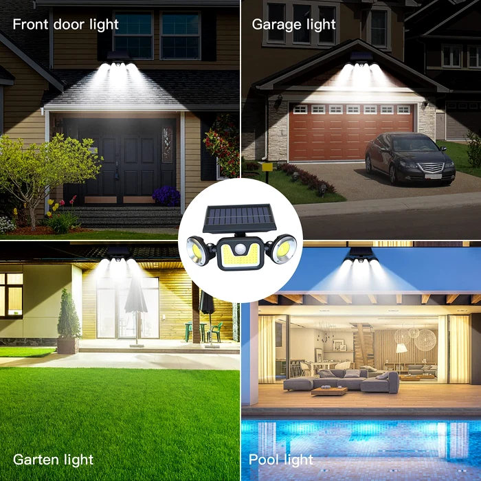 Iluminat pentru securitate cu lămpi solare în mai multe zone ale casei Foto Amazon UK jpg