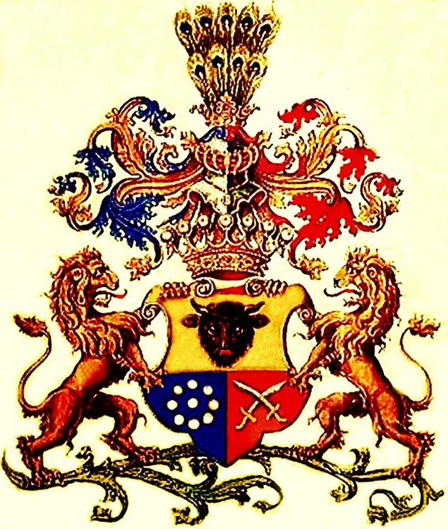 Stema baronilor Hurmuzaki din 1881. FOTO Wikipedia