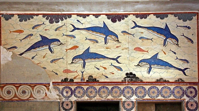 Fresca delfinilor de la Knossos (© Gleb Simonov / Wikimedia Commons)