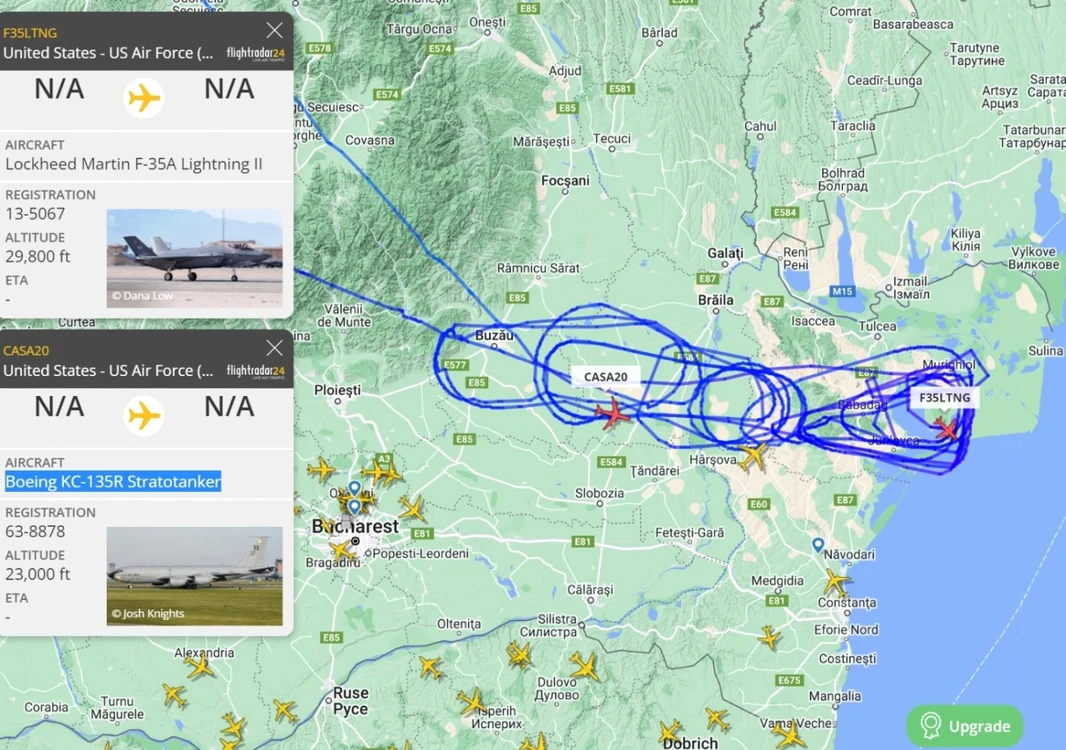 Captură flightradar24.com