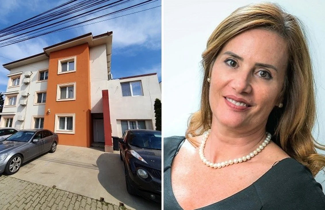 Consiliera USR Timișoara Aida Szilagyi și blocul construit pe strada Rapsodiei Timișoara FOTO Arhivă