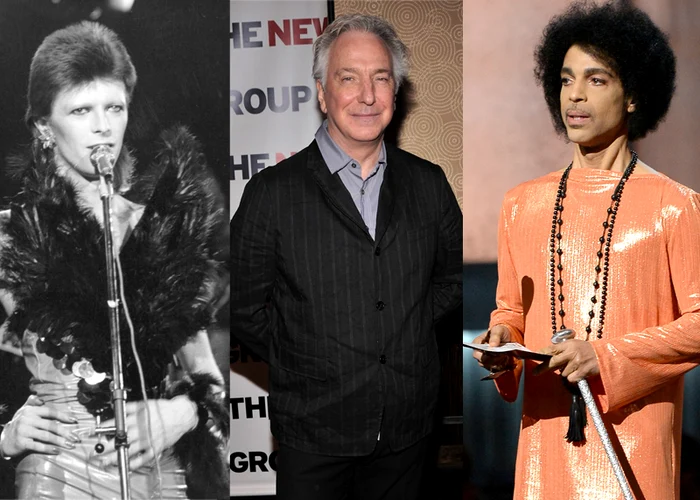 
    Trei mari legende, David Bowie, Alan Rickman și Prince, au murit în prima jumătate a anului 2016foto: Getty/ Click!  