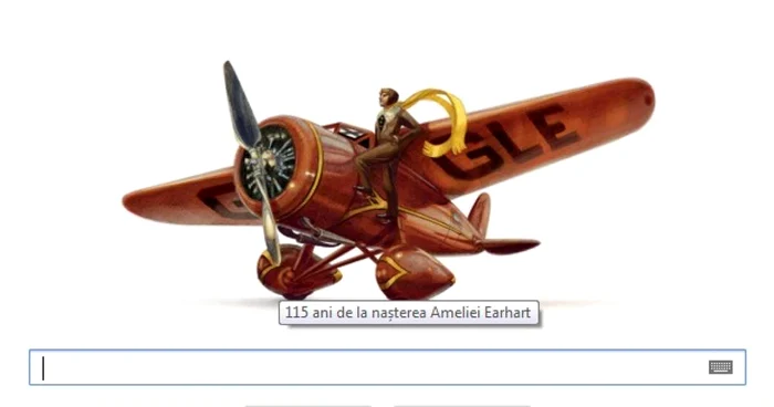 
		    		    
		    	1/3
		    	
		    	
		    	
		    
		    Logo-ul creat de Google pentru celebrarea Ameliei Earhart.
		