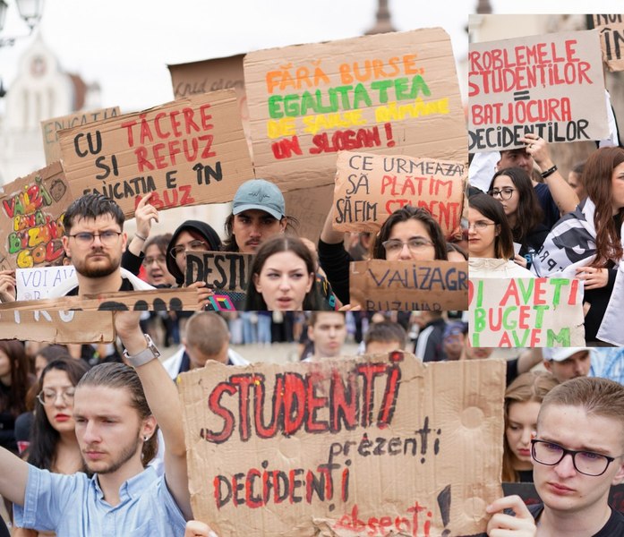 Studenții protestează la granița României și acuză Guvernul Bolojan că-i alungă din țară: „Toate drepturile ni le luați!”