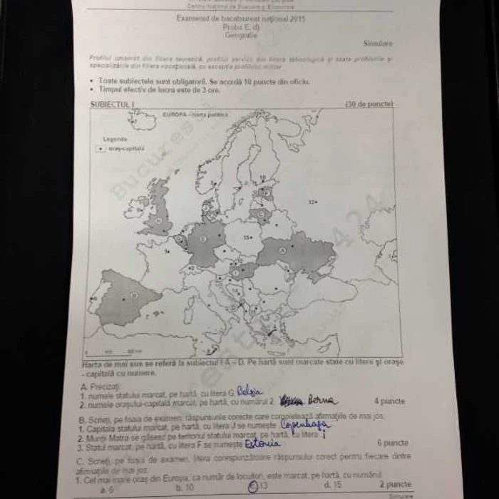 Subiecte Simulare Bac 2015 Geografie