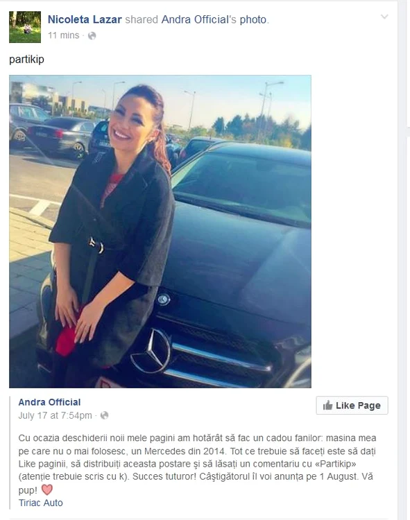 Peste 10.000 de români visează să conducă mașina Andrei