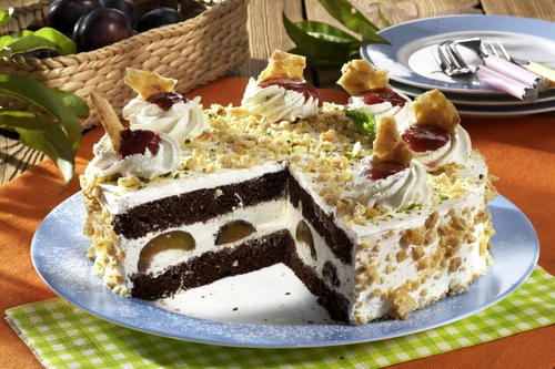 Cream Cake with Plums jpeg