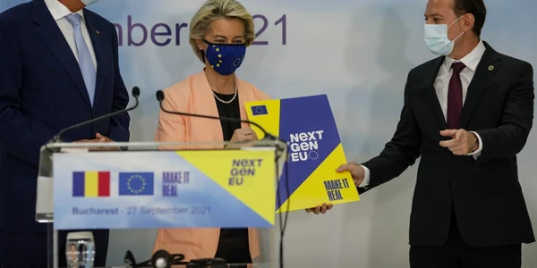 PNNR la spitalul de Urgenta Bucuresti Klaus Iohannis Florin Citu Ursula von der Leyen FOTO  27 septembrie 2021 Inquam Photos / Octav Ganea 
