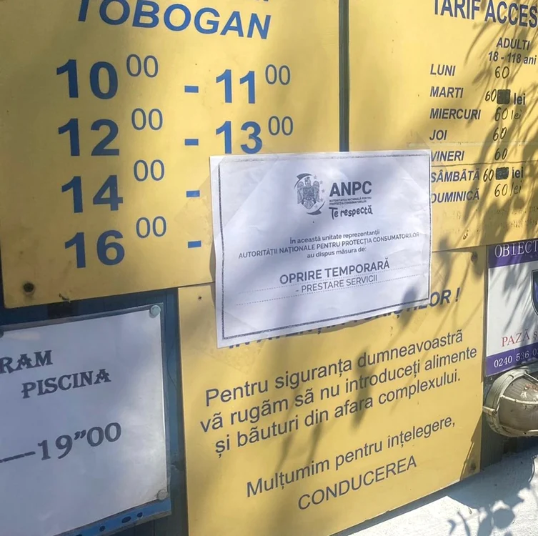 Piscina a fost încjisă temporar