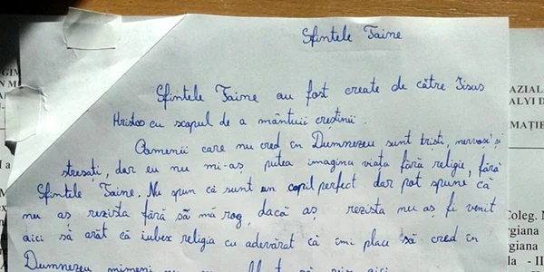 mesaj fetiţă ora de religie