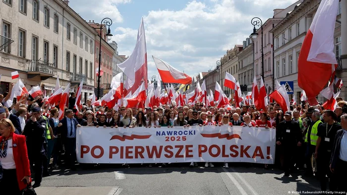 Adunare electorală pentru candidatul la președinția Poloniei, Karol Nawrocki, pe 1 iunie 2025