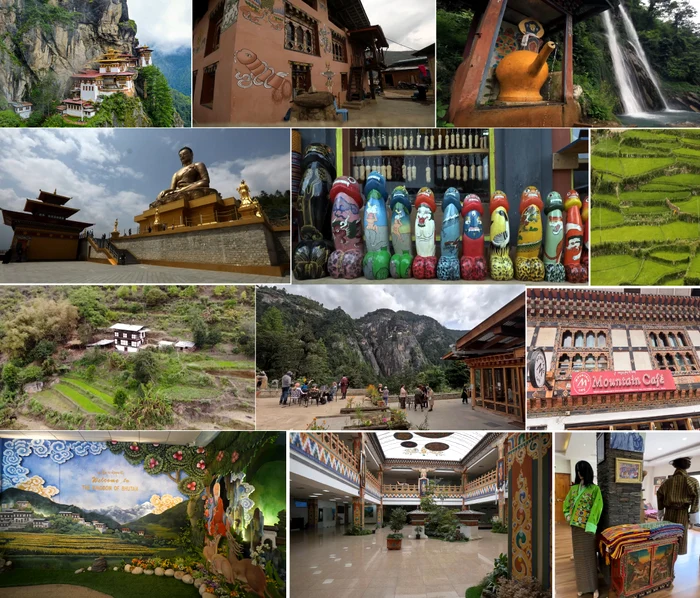 Frumusețile și curiozitățile Regatului Fericirii Bhutan Foto Colaj