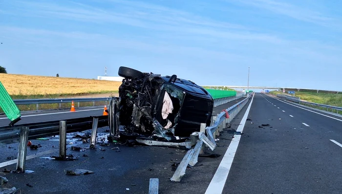 Accidentul a avut loc pe Drumul Expres 12 FOTO: IPJ Dolj