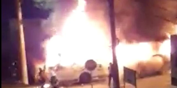 autocar incendiu captura video
