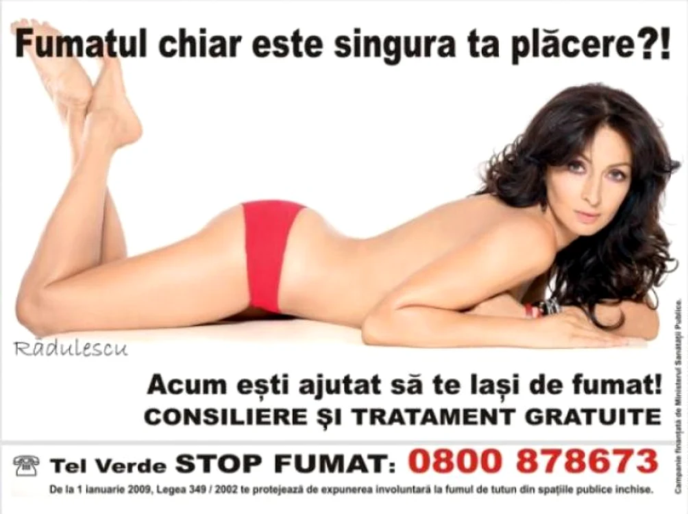 Mihaela Rădulescu, în campania antifumat din 2008