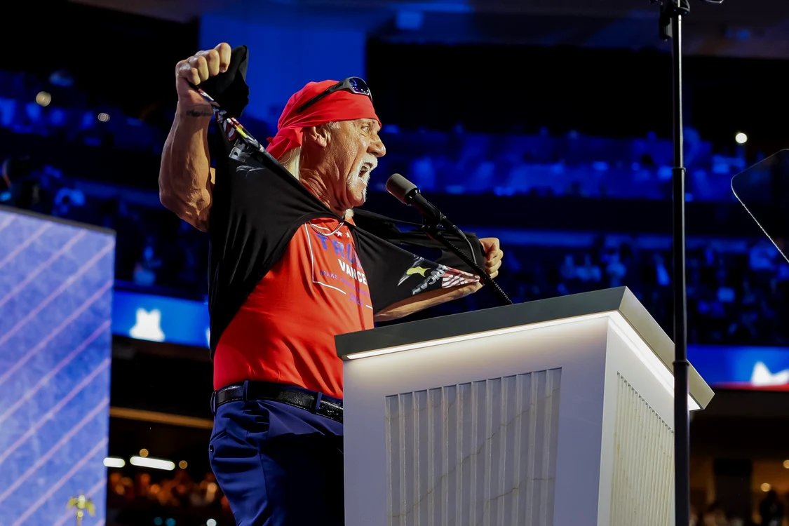 Fostul luptător Hulk Hogan a ținut un discurs la Convenția Națională Republicană FOTO EPA-EFE