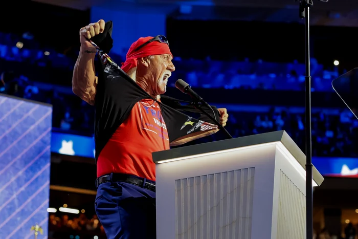 Fostul luptător Hulk Hogan a ținut un discurs la Convenția Națională Republicană FOTO EPA-EFE