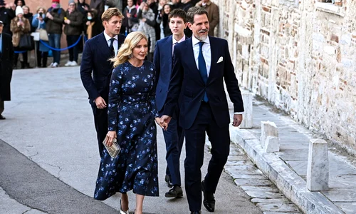 Prințul Pavlos și Prințesa Marie Chantal cu Prințul Constantin și Prințul Aristides la nunta Prințului Nikolaos   profimedia 0961130088 jpg