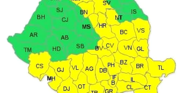 Avertizarea va expira joi la prânz