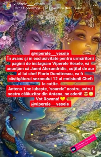 Postarea Viperelor Vesele / foto: Captură Instagram