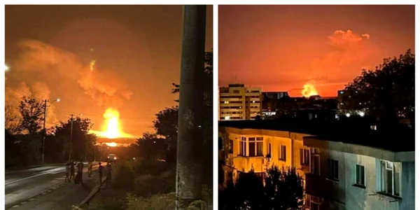 Atacurile rușilor în Ucraina, vizibile din România FOTO Facebook 