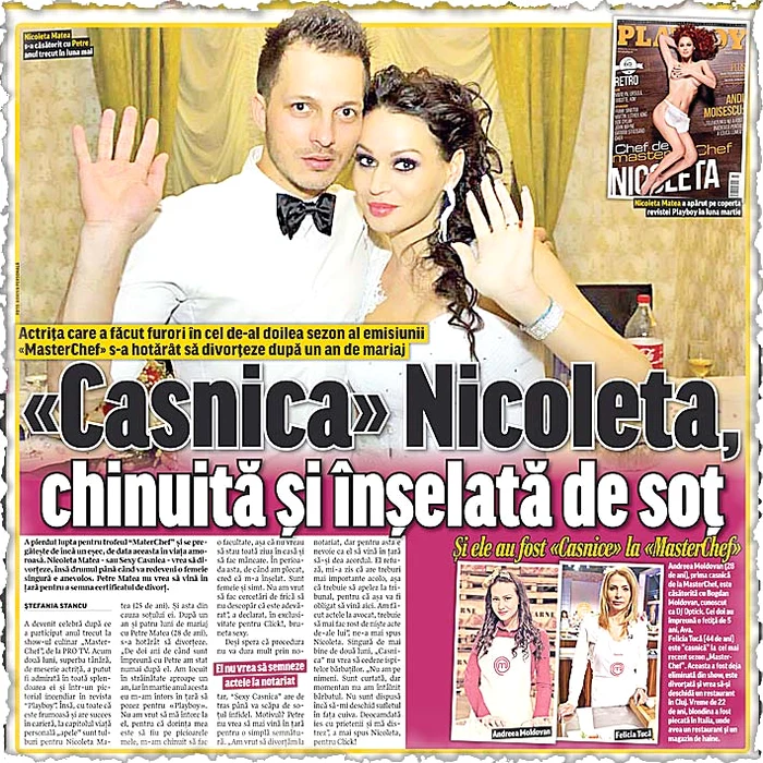 Nicoleta Matea s-a remarcat în  sezonul al doilea al emisiunii  “MasterChef” de la PRO TV. Apoi  a pozat în Playboy în martie 2014