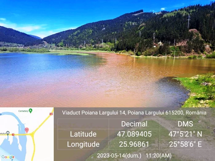 Râul Bistrița, după poluare FOTO Prefectura Neamț