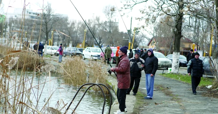 Pescarii din întreg judeţul se adună pe malul lacului dis-de-dimineaţă