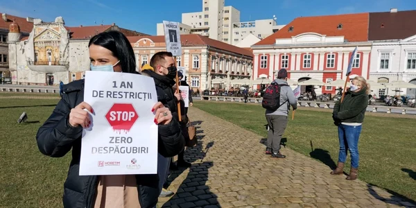 Protestul patronilor şi angajaţilor din HoReCa FOTO Ş.Both