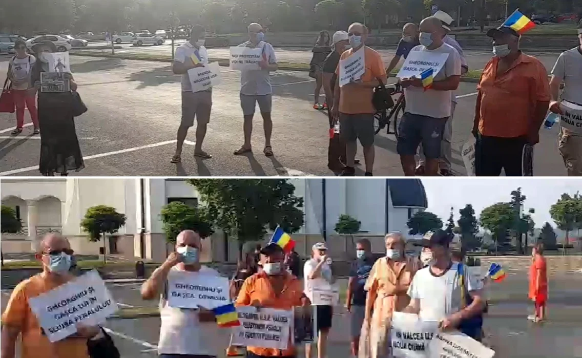 Protest anti-USR la Râmnicu Vâlcea Foto colaj Adevărul