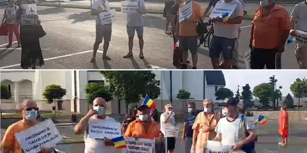 Protest anti-USR la Râmnicu Vâlcea Foto colaj Adevărul