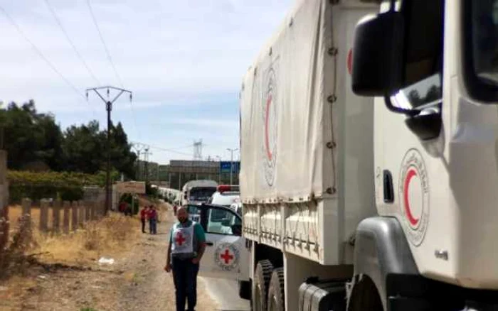 Convoaie umanitare îndreptându-se spre Madaya Foto: AFP