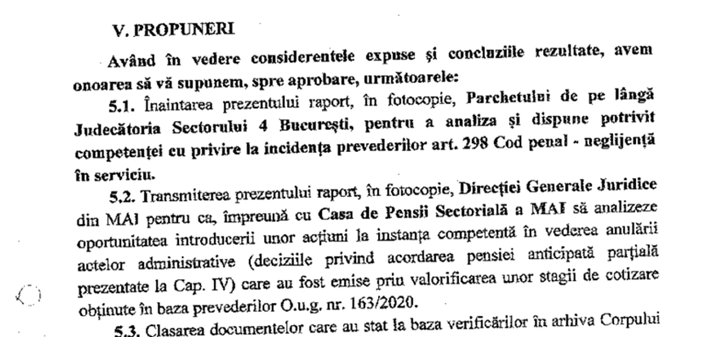 Extras din raportul Corpului de Control al Ministerului Afacerilor Interne / Sursa foto: fanatik.ro