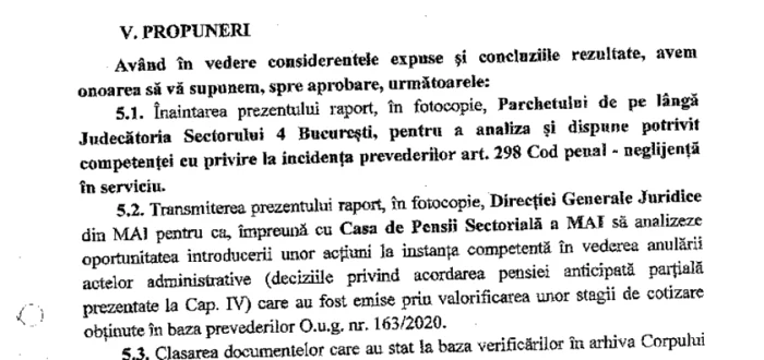 Extras din raportul Corpului de Control al Ministerului Afacerilor Interne / Sursa foto: fanatik.ro