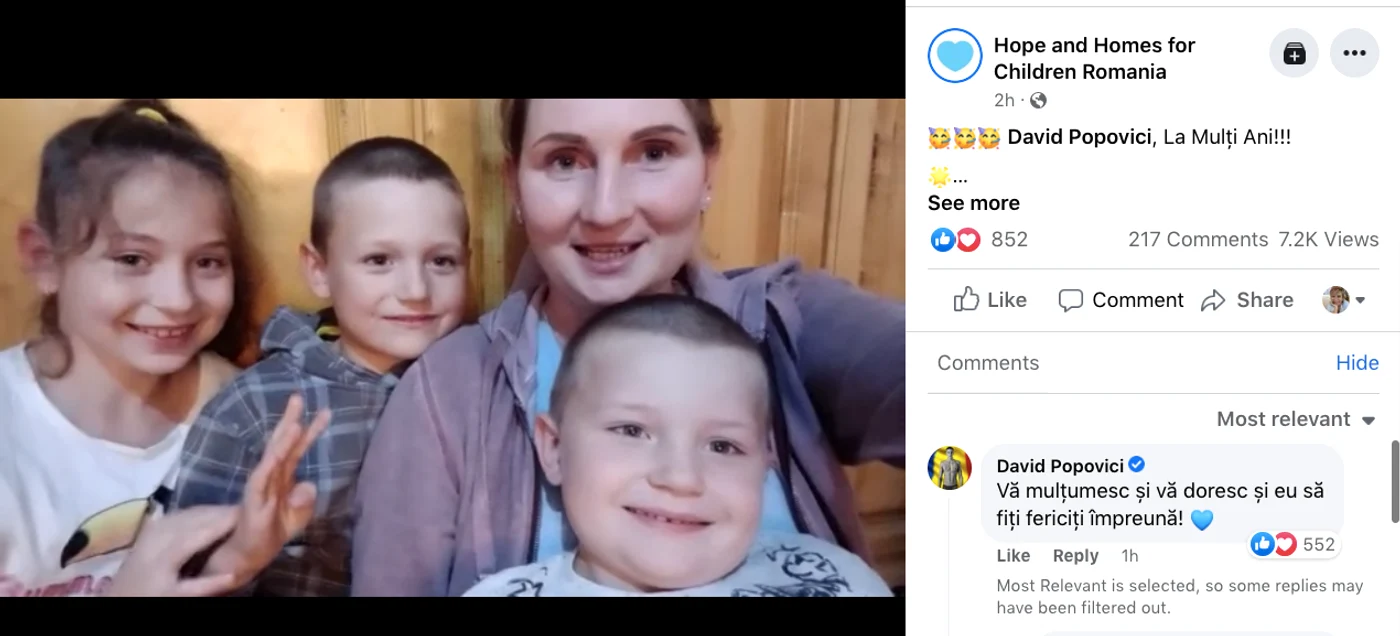 Florentina Filipovici și cei trei copii ai săi SURSA Facebook Hope and Homes for Children Romania