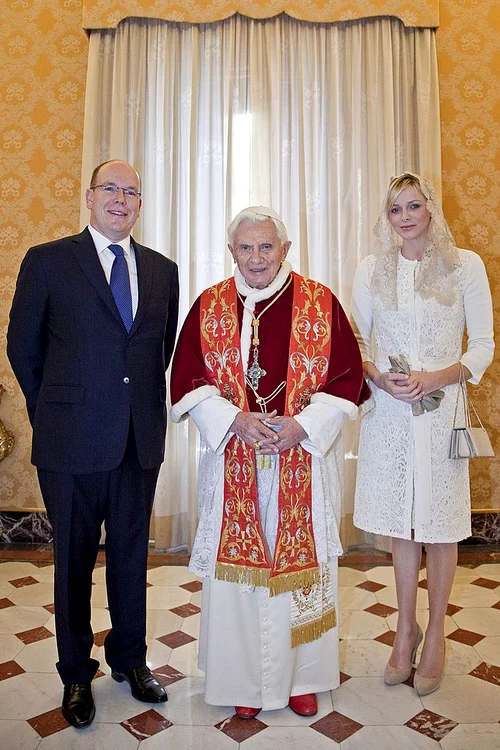 Pope Benedict XVI Receives Prince Albert II of Monaco and Princess Charlene jpeg