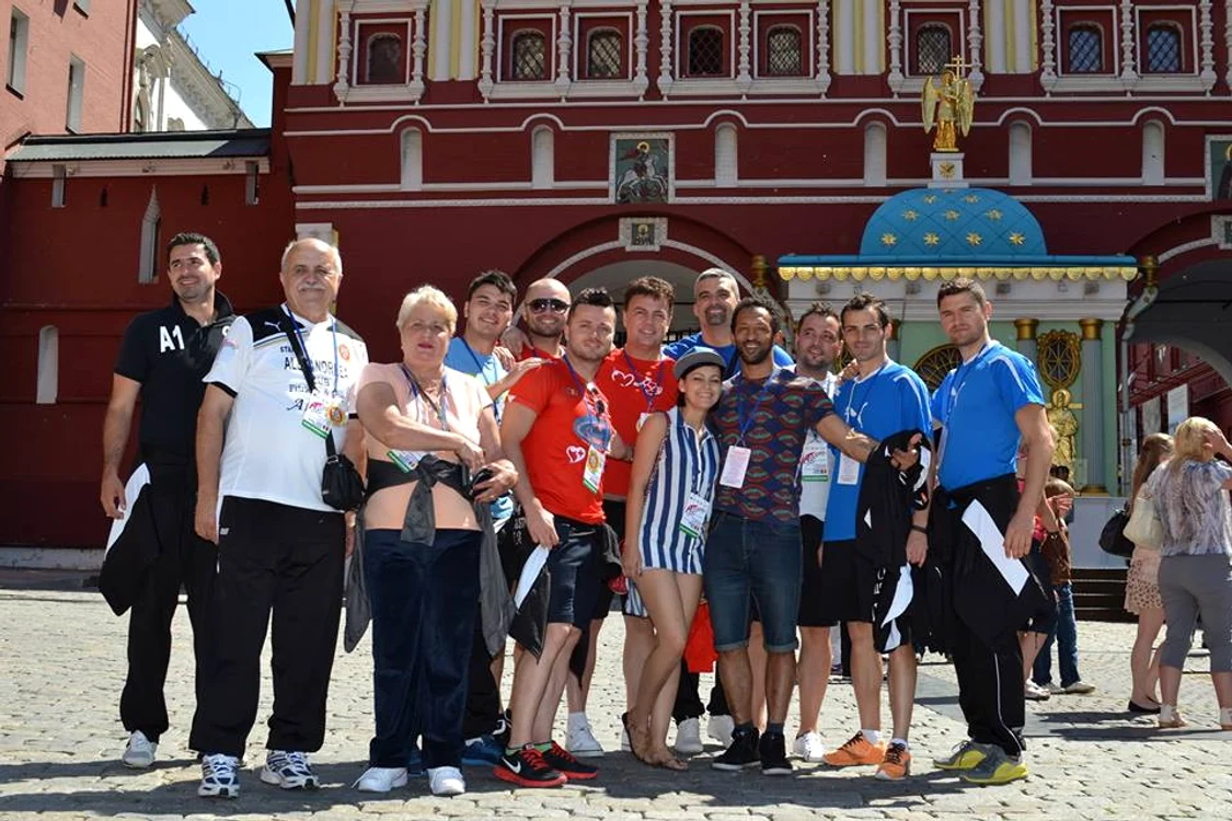 Echipa de fotbal a artiştilor s-a distrat pe cinste la Moscova (foto: arhiva personală)