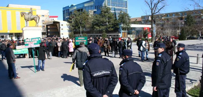 Protest în centrul oraşului FOTO obiectivtulcea.ro