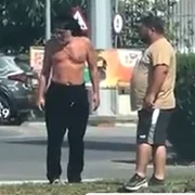 Gigi Becali, în inspecție la bustul gol. Captură TikTok