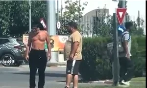 Gigi Becali, în inspecție la bustul gol. Captură TikTok